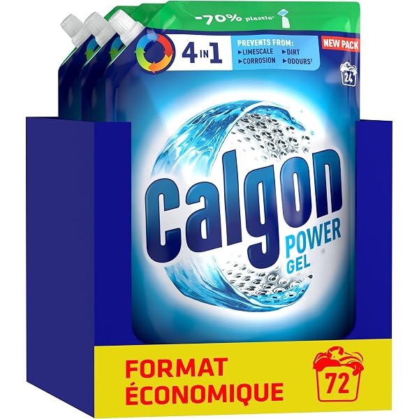 Calgon Gel Anti-Calcaire 4 En 1 - Flacon 750 ML - Lot De 3 - Protection Et Brillance Pour Lave-linge, Lave-vaisselle - 11
