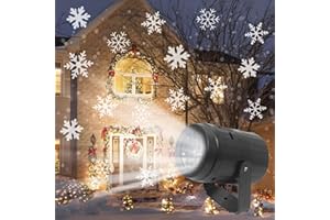 Jsdoin Christmas Projector Lights USB LED Christmas Decoration Lights Moving Rotating Snowstorm Landscape Lamp Spotlight Holiday Wedding Party Birthday Home Decoration Light