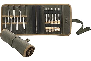 KAALTISY Werkzeug Organisation Roll, Heavy Duty 16oz gewachstem Segeltuch Werkzeugrolle mit 1 abnehmbaren Reißverschlusstasche & 7 Werkzeug Slots - Werkzeug Aufbewahrungstasche für Mechaniker Klempner Trucker