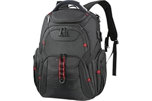 EMPSIGN Plecak podróżny na laptopa 17,3", bardzo duży plecak na laptopa dla mężczyzn i kobiet, wodoodporna torba na książki do szkoły szkolnej.