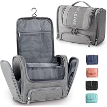 KK Wasserfeste Kulturtasche Zum Aufhängen – 26 X 12,5 X 13 Cm, Grau | Geräumige Reisetasche Für Fitness, Make-up, Rasur
