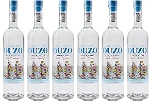 ‎JASSAS GRIECHISCHE FEINKOST Ouzo Loukatos 6x 0,7l 38% Vol. | Milder Ouzo aus Patras | + 20ml Jassas Olivenöl