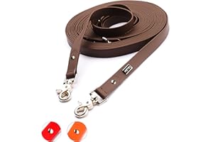 PetTec Hundeleine, Schleppleine & Führleine *10m* bis 80kg, verstellbare Trainingsleine/Ausbildungsleine/Trekkingleine für Hunde aus TRIOFLEX (ähnl. Biothane), wasserabweisend & robust, Dog Leash