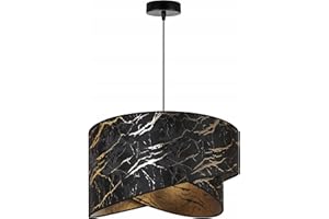 LIGHT HOME LH Light-Home Milan Abat Jour Suspension Luminaire Lustre Industriel - Moderne Abat Jour Plafond pour Chambre Salon et Cuisine - en Metal - Noir et or II