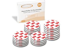 ECENCE Rökdetektor magnethållare 20 Självhäftande magnethållare för rökdetektor Ø 50 mm snabb och säkert montage utan borrnin