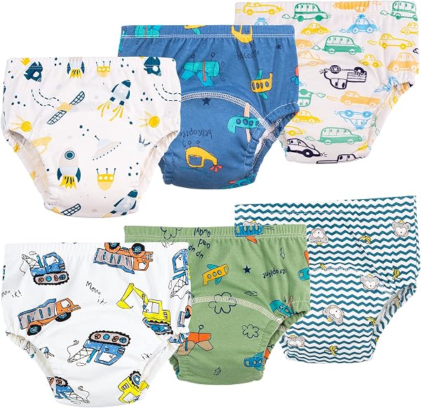 Heekcaa Potty Training Pants for Boys Girls,6 Packs Reusable Baby Toddler Training Pants Soft Washable, 2-6 Years - 1