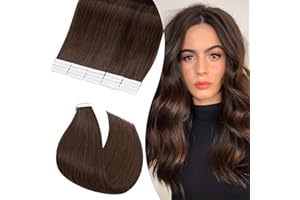 UK FASHION SHOP UK-Fashion-Shop Extension Biadesive Capelli Veri 50g 20 Fasce 04# Marrone Cioccolato 50cm 100% Remy Human Hair Lisci Umani Lunghi Extension Capelli Veri Adesivo