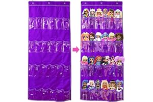 Helimwint 24 Taschen-hängende Spielwaren Organizer Spielzeug Aufbewahrungstasche für Kinder Spielzeug Barbie-Puppe LOL Speicher Toys Aufbewahrungstasche (Violett)