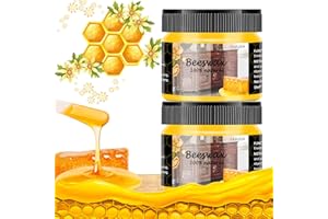 Cera de abeja para muebles, cera de abeja, para muebles, cargen, cera de madera para comedor, piso, puertas, para proteger y cuidar, 6 unidades de cera de abeja, 3 esponjas y 1 guantes de pulido