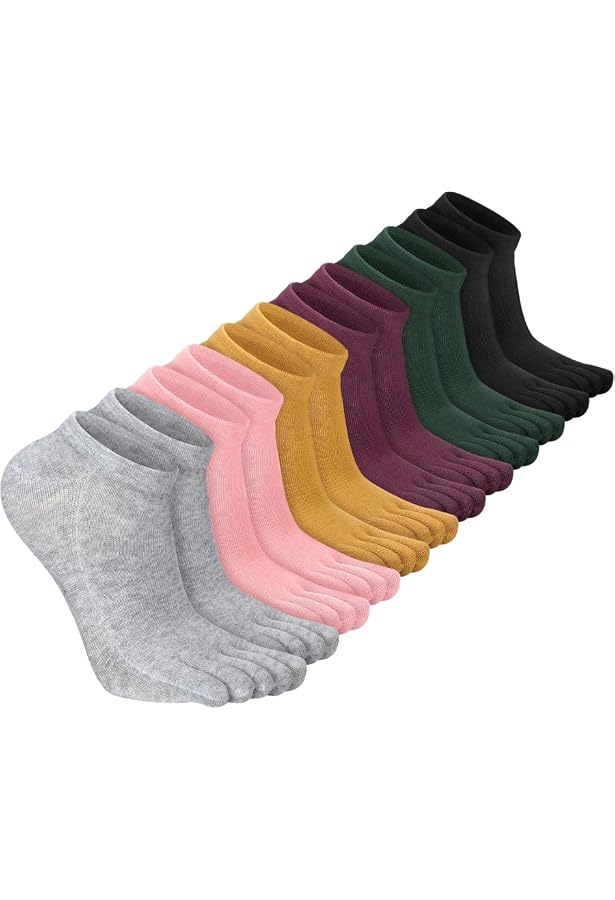 Lot De 9 Paires Chaussettes 5 Doigts Femme - Invisibles, Respirantes, Taille 36-40 - 3 Couleurs - 7