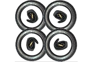 4X Set 12" Reifen 62-203 = 12 1/2 x 2 1/4 CBK-MS® + Schlauch mit 45° Winkel Autoventil Fahrrad Anhänger Kinderwagen Roller Dreirad