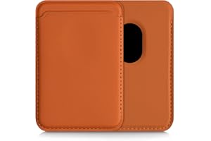 kwmobile Tarjetero compatible con Apple iPhone 15/14 / 13/12 Series - Portatarjetas magnético compatible con MagSafe de cuero sintético - negro