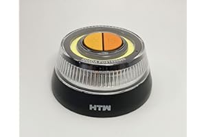 HTW Luz V16 Homologada DGT | Luz Emergencia Coche Averia o Accidente [Visibilidad 1 Km] o Linterna con Base Imantada o Gancho para Colgar de Activación Sencilla