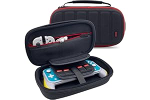 JUSPRO Tragetasche für Nintendo Switch/Switch OLED/Switch Lite mit JUSPRO Griff, einzigartiges wasserdichtes Oxford-Design mit 10 Spielkartenfächern und Zubehörfach für Reisen und Urlaubsgeschenke