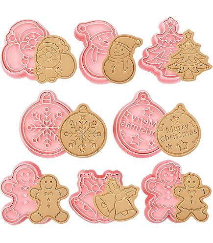 Lot De 6 Emporte-pièces Biscuits Noël 3D - Formes Père Noël, Sapin, Bonhomme De Neige... - En Plastique PP, Lavable Au Lave-vaisselle - 3