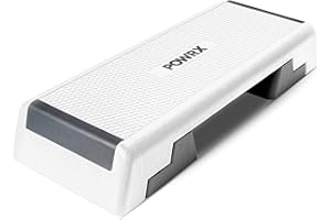 POWRX Step fitness professionale da aerobica (89 x 34 cm) - Stepper per allenamento a casa o palestra - Altezza regolabile e superficie antiscivolo + PDF Workout