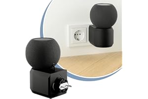 Cleverstation Halterung Steckdose - passend für Apple HomePod mini Lautsprecher Wandhalterung, Halterung Wand, Boxen Wandhalterung, Wandhalter Lautsprecher, Speaker Wall Mount (schwarz)