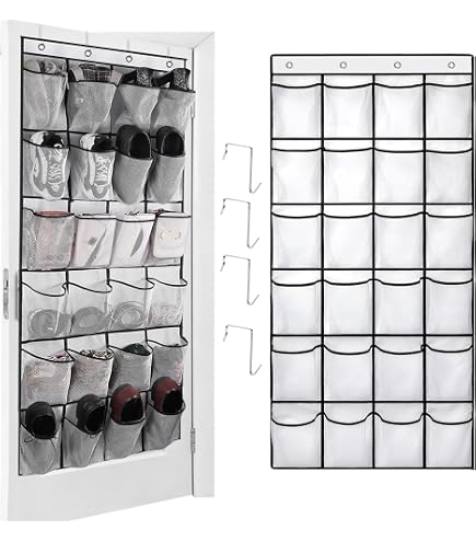 Organisateur à Chaussures Mural 12 Poches - Tissu Oxford 600D - 100x41x22 Cm - Avec Crochets - Pour Porte, Placard, Camping-car