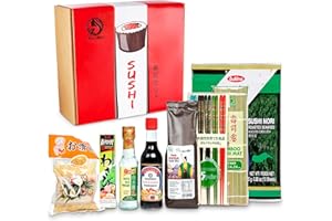 GREAT BRITISH TRADING LIMITED “Sushi Starter Set | Präsentkorb gefüllt mit hochwertigen Sushi Zutaten wie Sushi Reis, Nori Blätter, Reisessig, Sojasauce, Wasabi-Paste und mehr! | Ideal für Shshi-Leibhaber