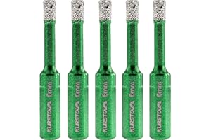 KURSTOL Punte Diamantate per Gres Porcellanato 6mm × 5 - Punte Trapano con Gambo Triangolo per Porcellana Piastrelle Ceramica Marmo Granito