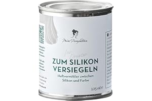 MissPompadour schnelltrocknende Silikon Versiegelung 125 ml, weiß, für Innen & Außen - rissbeständiger Haftvermittler zwischen Silikon & Farbe - geruchsarme Grundierung zum Silikonfugen streichen