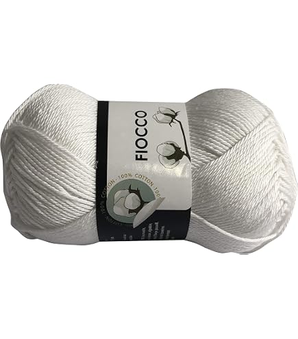 Confezione da 8 Zepelines Ne 8/2 bianco punto blu di cotone perlé 100% egiziano mercerizzato per lavori a maglia o all'uncinetto con una finitura elegante (80 gr x 8 pezzi