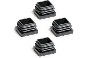 Enkotrade 4 Stück Lamellenstopfen für Vierkantrohre, 28x28 mm, Rohrabdeckung aus hochwertigem Polyethylen Kunststoff, Stopfen, Endstopfen, Kappen, Gleiter | Rohrstopfen Quadratisch