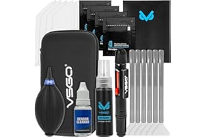 Indovis Reinigungsset für Kameras mit Full Frame Sensor - 20-Teiliges Set mit Blasebalg & Linsenreinigungsstift, Professionell Nass oder Trocken reinigen