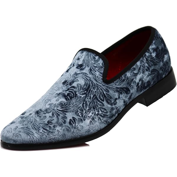 NEW! ENZO ROMEO MENS 10.5 BLUE PAISLEY DRESS SHOES LOAFERS FORMAL TUXEDO SLIP ON Teal Slip On Loafers | Men`s Rhinestone | Enzo by Amali  main image 4