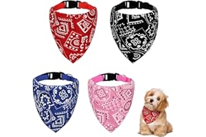 YSQEVN Bandanas de Perros 4 Piezas Ajustable Bufanda Mascotas Triangulares Lavable Baberos Collar Regalos para Gatos Pequeño Mediano Navidad Cumpleaños Linda Decoración Bohemio