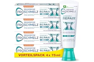 ‎PROSCHMELZ Sensodyne ProSchmelz Repair Toothpaste Daily Toothpaste with Fluoride, Proven to Repairs Weakened Tooth Enamel by Acids, 4 x 75 ml