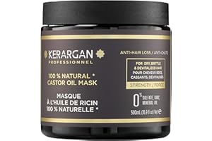 Kerargan - Mascarilla Capilar Anti-Caída con Aceite de Ricino - Cuidado Intensivo para Cabello Seco y Quebradizo - con Aloe Vera - Sin sulfatos, GMO, aceites minerales - 500ml