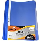 UMIX A4 TELLI DOSYA 50'LI MAVI
