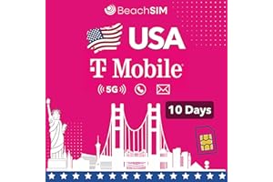 BeachSIM T-Mobile USA SIM 10 giorni. Dati Illimitati & Telefonia & SMS