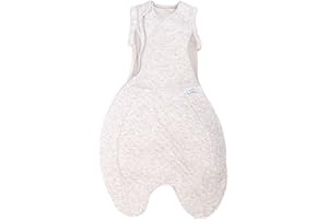 PurFlo Swaddle to Sleep Bag | All-Season 2.5 tog Sleeping Bag | 0-4 Months | Breathable Newborn Baby Sleeping Bag That Grows With Your Baby | Swaddle Arms In or Out | Hip Healthy | Minimal Grey