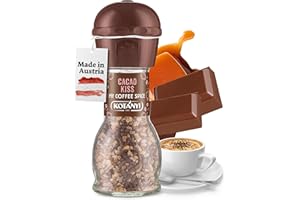 ‎KOTANYI KOTÁNYI Cacao Kiss Kaffee Topping - Mit Schokoladen Krokant, gemahlenem Zimt & Vanille - Passend als Topping für Kaffee, Eiskaffee & Desserts - Inkl. Gewürzmühle mit verstellbaren Mahlgraden