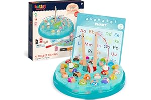 Battat Education - Alphabet Magnetic Fishing Toys for Toddlers - Kids Fishing Game – Fishing Poles toy with Magnet, 2 Years +