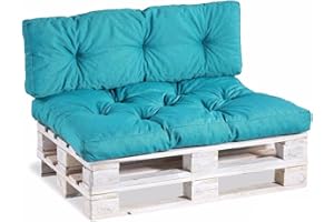 Gutekissen® Cojines para palets Cojines para palets PPI (Asiento 120x60, gesteppt Azul Cielo)