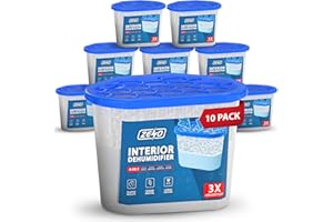 ZENO Disposable Dehumidifier 500ml | Moisture Absorber Dehumidifiers for Damp, Mould, Moisture in Home, Kitchen, Wardrobe, Bedroom, Caravan | Dehumidifiers Disposable | Damp Absorber (10 Pack)