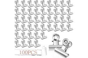 HXUING 100 Pezzi Piccole Bulldog Clips, 22mm Bulldog Binder Clip Raccoglitore in Metallo Clip Multifunzionale Mini Clip, per Ufficio Scuola e Famiglia (Argento100)
