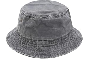 JFAN Sombreros de Pescador Vintage Algodón Sombrero de Cubo de Color Liso Lavado Gorra de Sol de Viaje para Hombre y Mujer