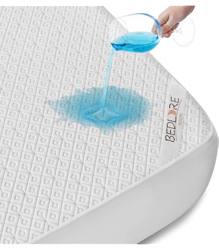 Protège-matelas Imperméable 160x200 Cm - Molleton Coton, Bonnets 30 Cm - Forme Drap Housse - Lavable 90°C - Oekotex