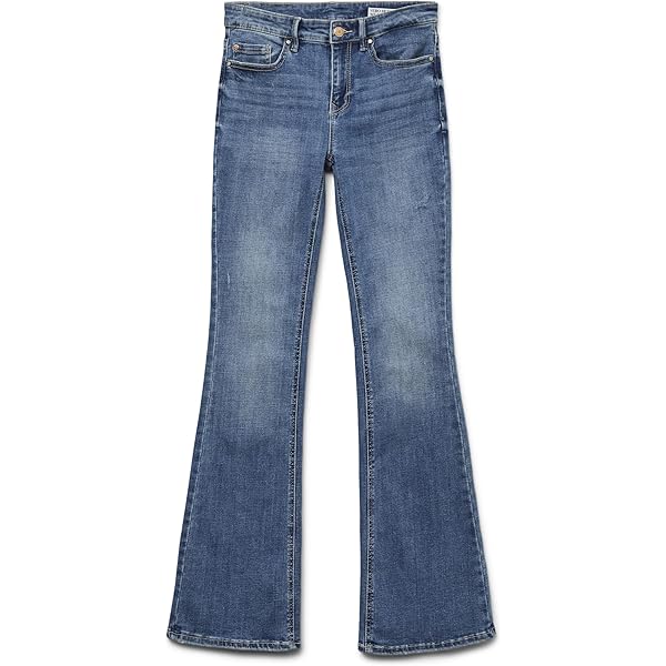 Nina Carter P079 dames jeansbroek Flared Bootcut Zip Used Look Uitlopende jeans uitlopende jeans uitlopende broek, Donkerblauw (P079-2b), M