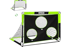 ‎CATCHLUCK CATCHLUCK Fussballtore für Garten Kinder Fussballtor 2 In 1 Fussball Tor Pop Up Tor mit Schussloecher und Tragetasche, Bodennägeln