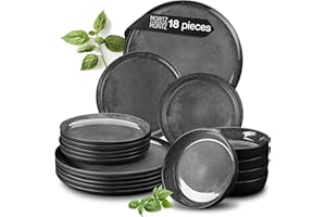 Moritz & Moritz VIDA 18-częściowy Zestaw Naczyń, Elegancki Komplet Dla 6 Osób, Z Wysokiej Jakości Porcelany - 6 Talerzy Obiadowych, 6 Deserowych, 6 Do Zupy