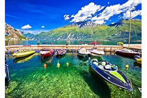 HUADADA Lake Garda 1000 Piece Jigsaw Puzzles for Adults Speed Boats Jigsaw Puzzles for Adults 1000 Gifts