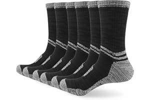 OUHOS Women Ladies Work Walking Winter Socks, Black Anti Blister Hiking Sports Thermal Cosy Cotton Socks for Womens Size 4-7 Multipack, Cushioned Thick Warm Support Crew Socks 3 Pairs
