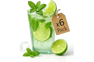 VISTE-LO Verres Tiki pour cocktail. 6x verres tiki pour cocktails, sangria ou boissons froides. Design tiki. Verre recyclé. 500 ml. Gobelet long Tiki. Verres Bacardi, gobelets enfants. (MOJITO 400ML)