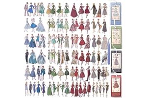 BELUGSIN 160 Stück Vintage Menschen Sticker Scrapbook(Mit Pinzette)Menschen Washi Aufkleber Scrapbook Sticker für Scrapbook Junk Journal Postkarte Bullet Journal usw