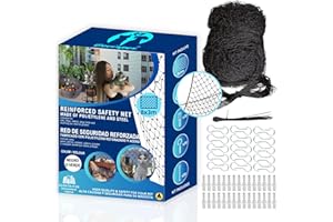 BECISPER - Filet pour Chats Renforcé - Disponible en 2 Tailles et Couleurs au Choix - Filet pour Chats Terrasse - Filet pour Chats Fenêtre - Filet de Sécurité pour Chats et Enfants (Noir, 8X3)